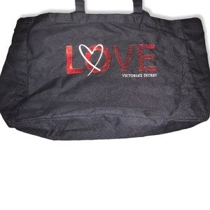 NWT Victoria’s Secret sequin black Duffle bag
